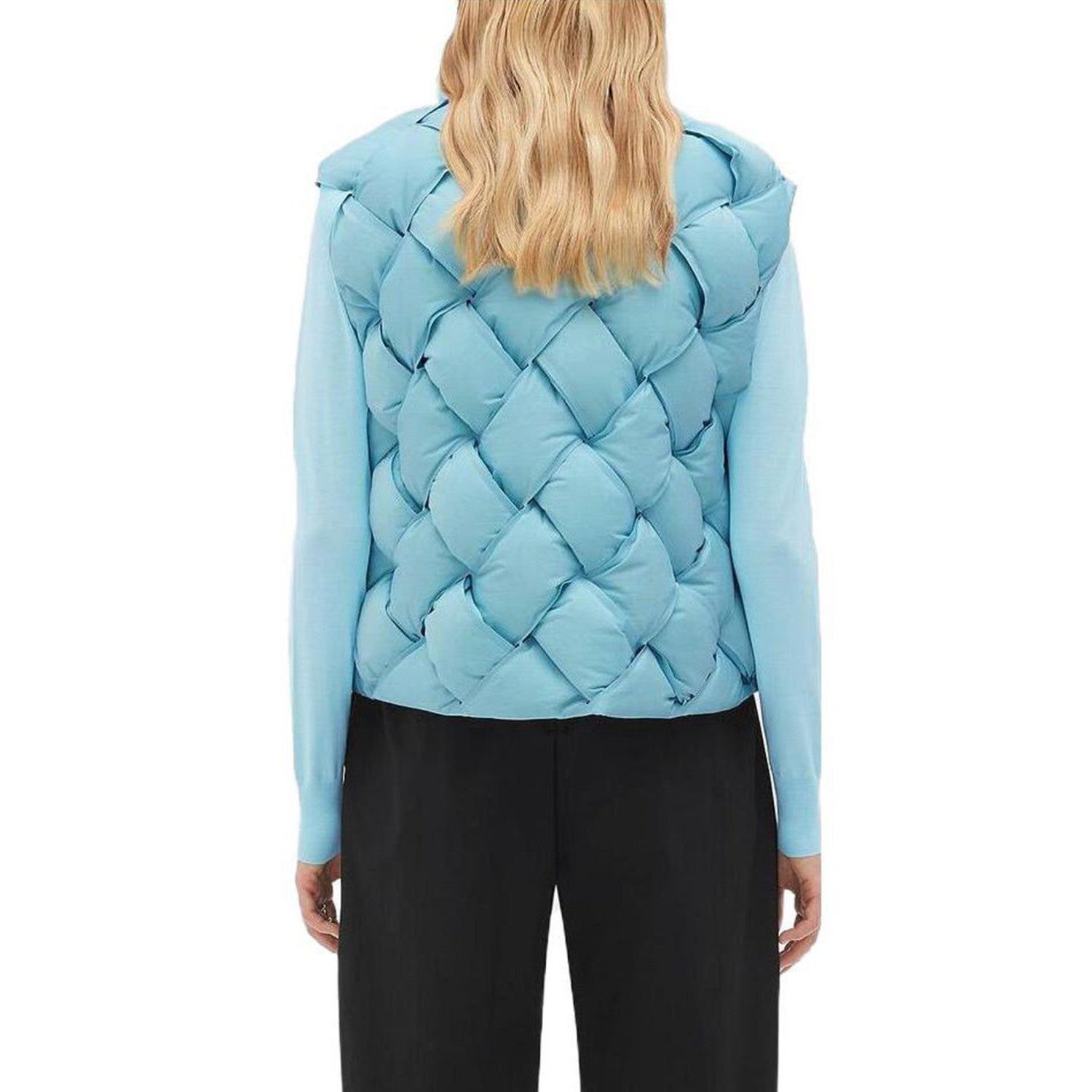 Men's Women's Woven Down Vest Solid Color Standing Collar Single Breasted White Duck Down Jacket Vest Ngvp #7216