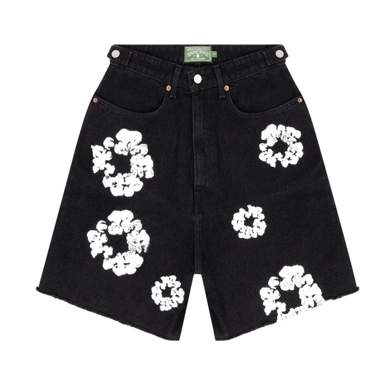 Denim Tears Men's Women's Summer Cotton Floral Print Mid Waist Zipper Solid Color Denim Shorts Ngvp #8141