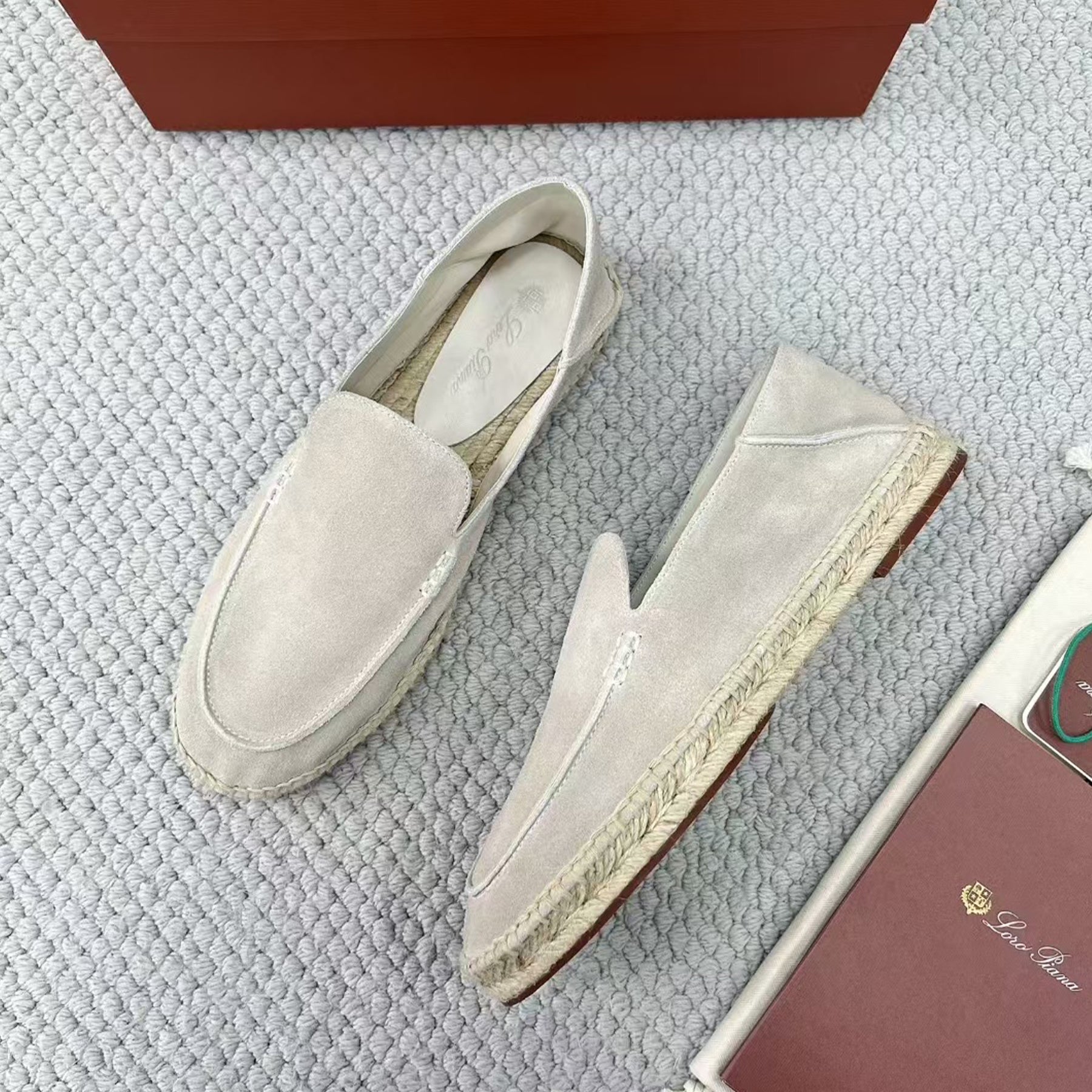 LP Seaside Walk Men's Casual Shoes Spring And Summer Suede Casual Shoes Fashion Temperament Comfortable Flat Shoes Slippers Ngvp #2224