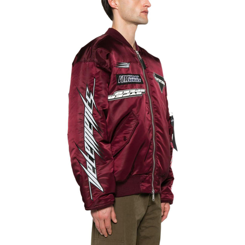 Vetements Men's Autumn And Winter Racing Suit Warm Air Force Jacket High Street Zipper Jacket Colorblocking Fashion Jacket Ngvp #8782