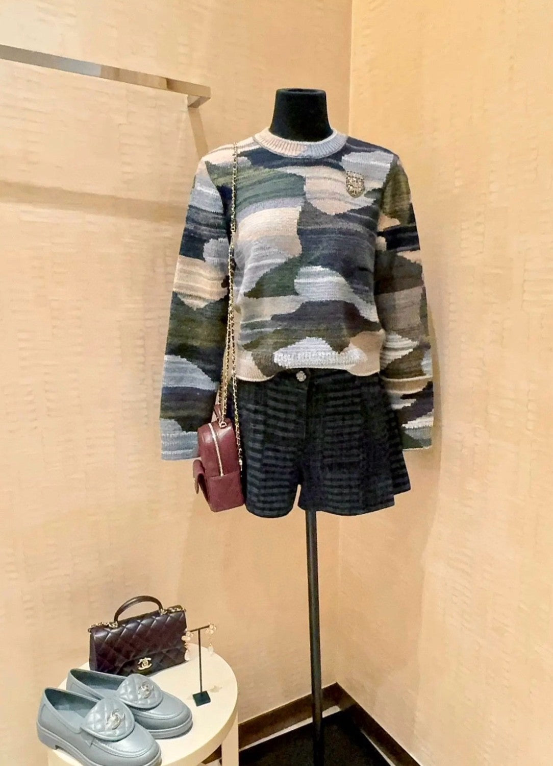 Women's Spring. Autumn And Winter Camouflage Wool Cashmere Round Neck Pullover Long Sleeve Sweater Ngvp #9574