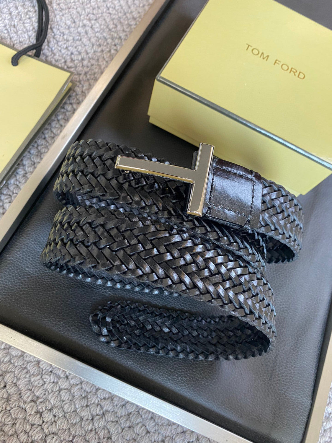 Men's Simple Braided Belt Width 4cm Ngvp #6214