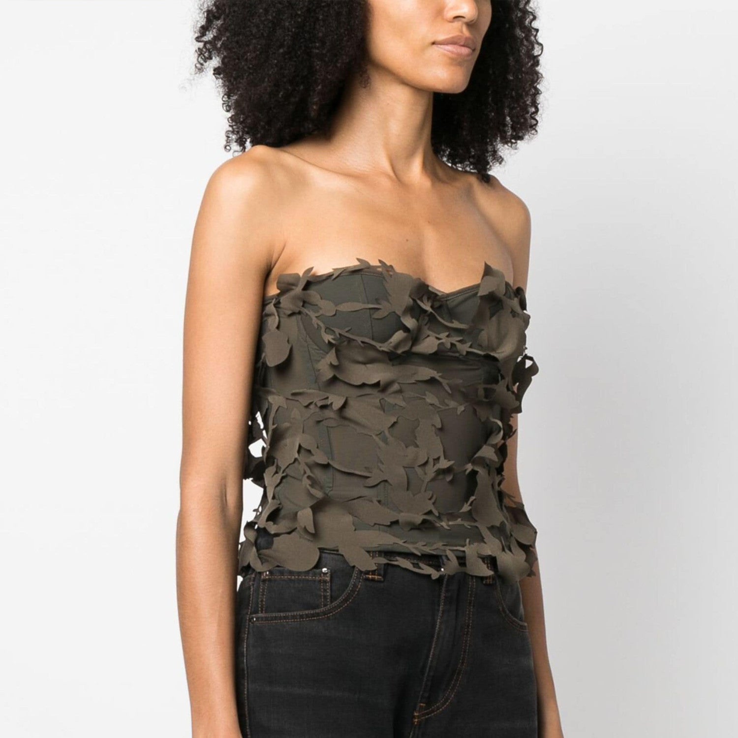 Blumarine Women's Spring And Summer Three-dimensional Butterfly Decoration Spice Girl Wrap Tight Top Fashion Camisole Top Ngvp #8793