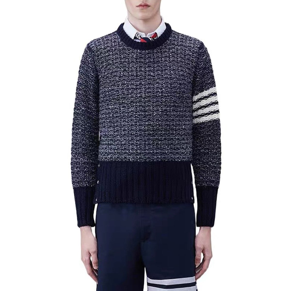 TB Men's Women's Autumn And Winter Knitted Pullover Solid Color Long Sleeve Wool Sweater Ngvp #9515