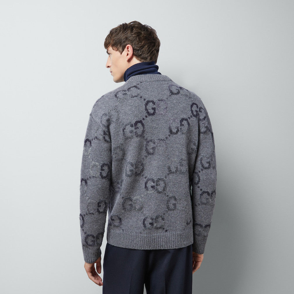 Men's And Women's Spring And Autumn Solid Color Logo Print Single-breasted V-neck Long Sleeve Cashmere Cardigan Jacket #78173