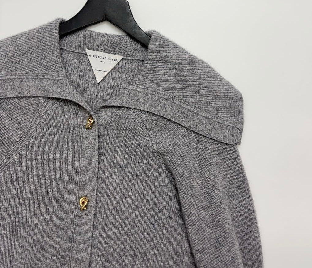 Women's Solid-Color Lapel Loose-Fit Long-Sleeved Single-Breasted Cashmere Knit Cardigan Sweater For Spring. Autumn. And Winter Ngvp #2313