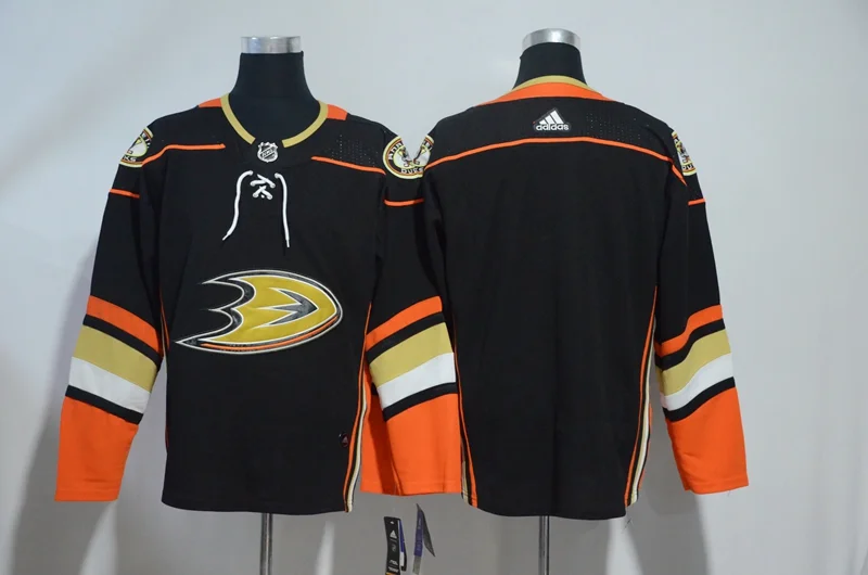 Customizable Anaheim Ducks Adidas Primegreen NHL Hockey Jersey - Home Black