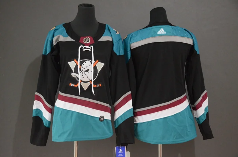 Customizable Anaheim Ducks Retro Mighty Ducks NHL Jersey – Teal and Black with Burgundy Accents