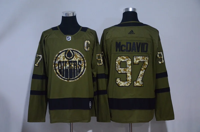 Edmonton Oilers #97 McDavid Camo Tribute Military Edition Jersey