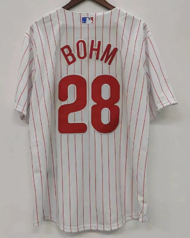 Alec Bohm Philadelphia Phillies Jersey white pinstripes