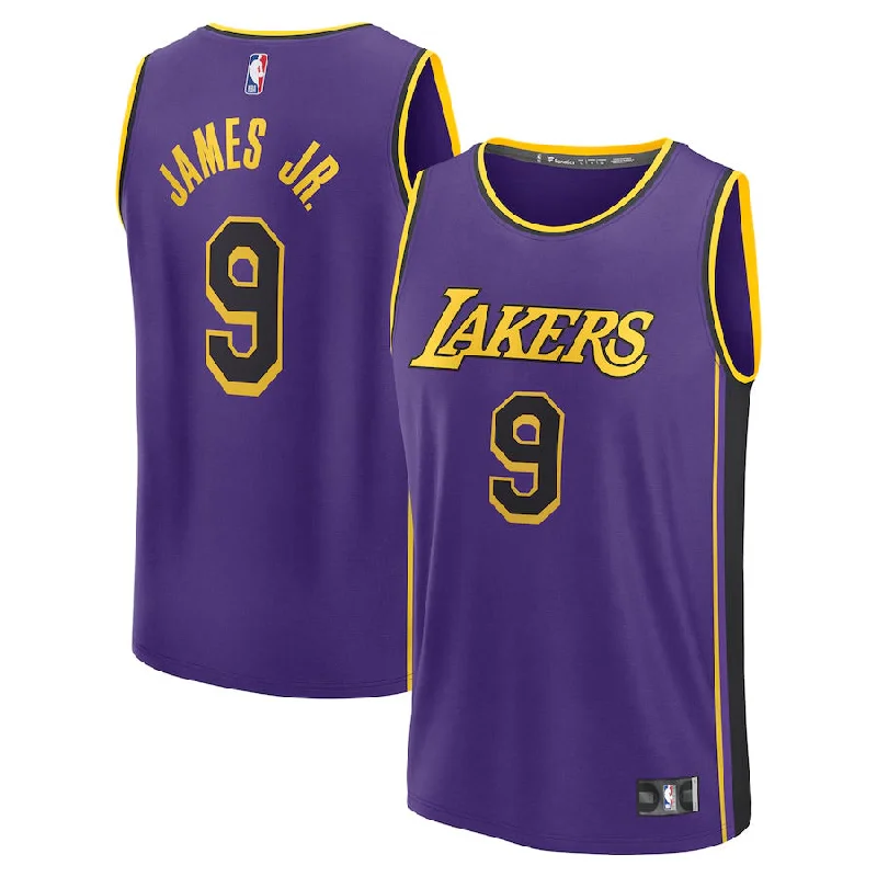 Bronny James Los Angeles Lakers Official NBA Jersey purple