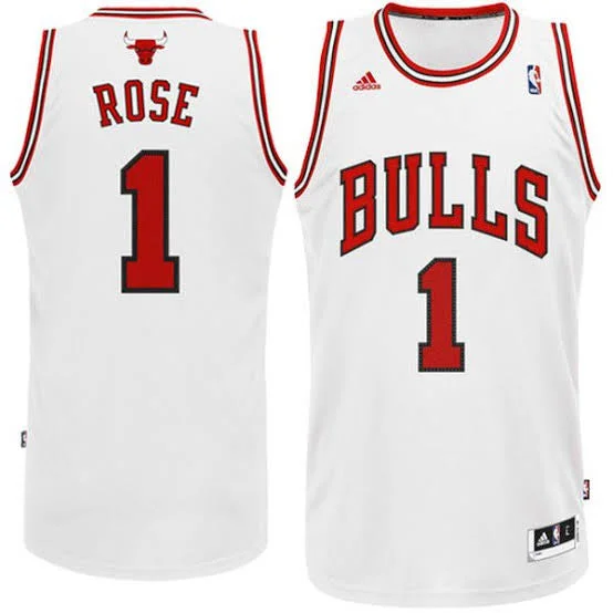 Derrick Rose Chicago Bulls Official NBA Adidas Jersey White