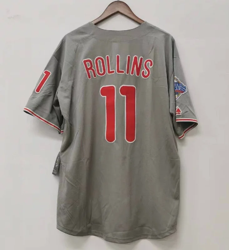 Jimmy Rollins Philadelphia Phillies Jersey 2008 World Series gray