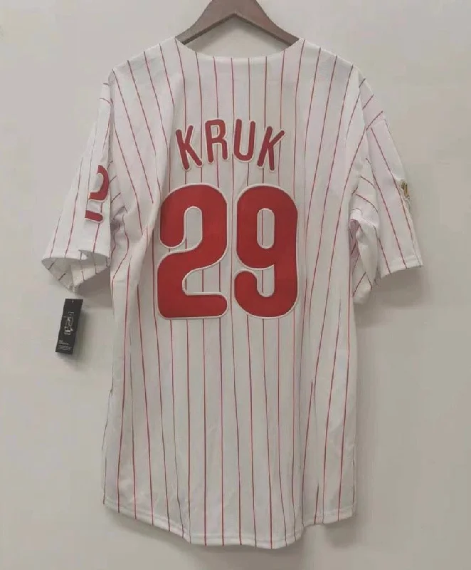 John Kruk Philadelphia Phillies 1993 World Series Jersey Majestic