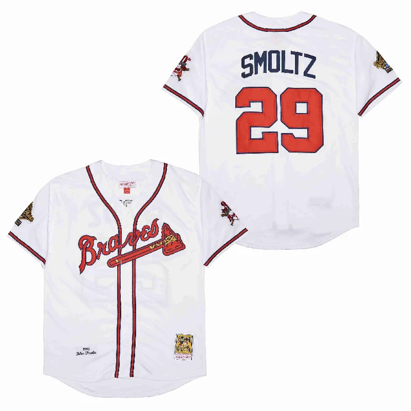 John Smoltz Atlanta Braves 1995 Mitchell & Ness white