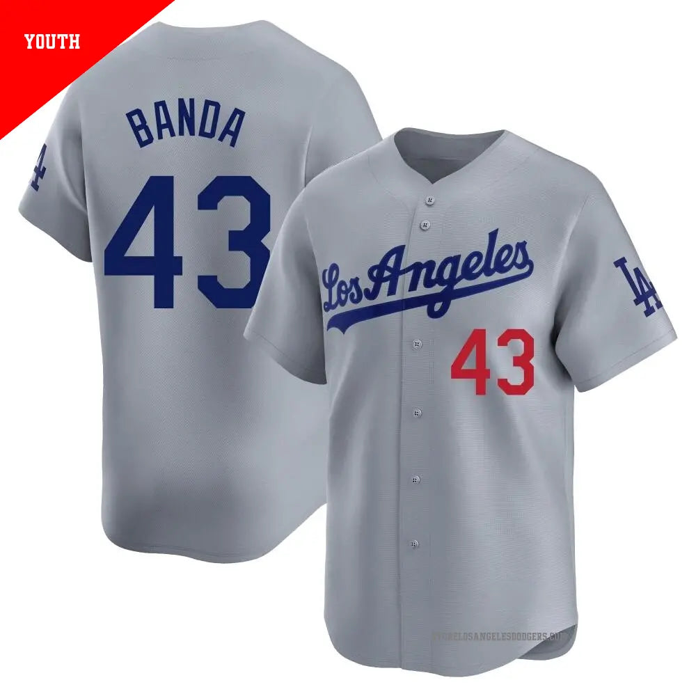 Anthony Banda Los Angeles Dodgers YOUTH Official MLB Nike Jersey gray