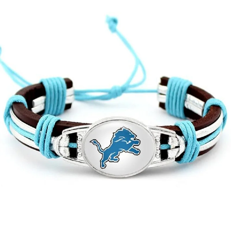 Detroit Lions NFL leather bracelet