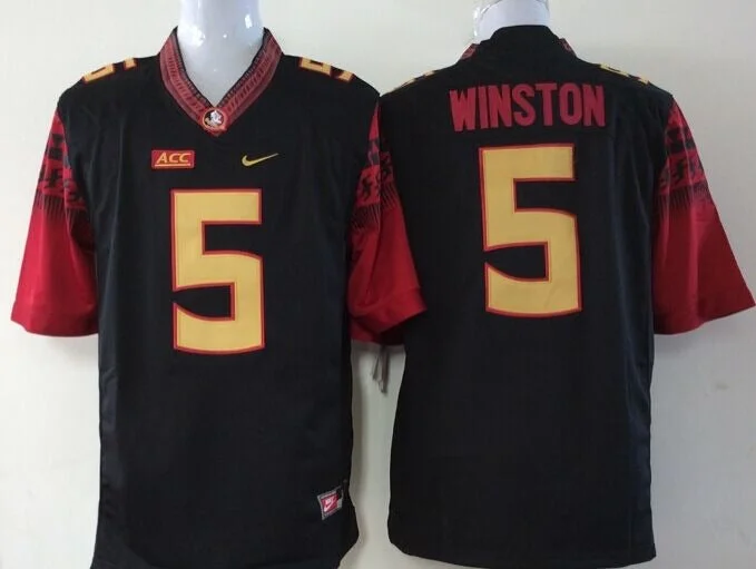 Jameis Winston Florida State Seminoles Jersey Black gold numbers