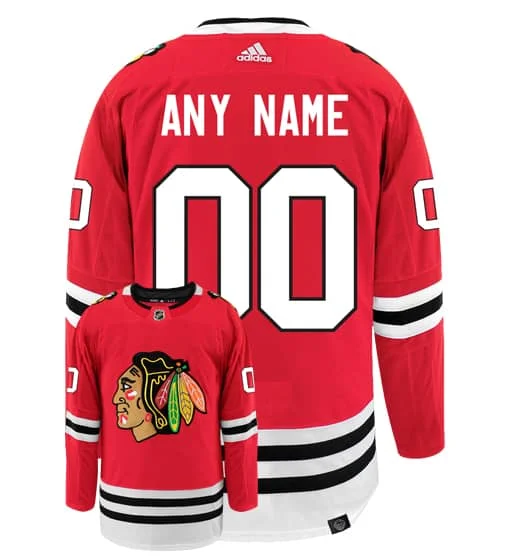 Customizable Chicago Blackhawks Adidas Primegreen Authentic NHL Hockey Jersey