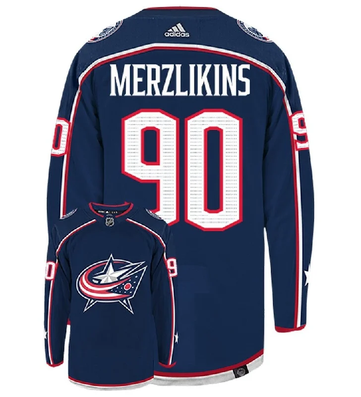 Elvis Merzlikins Columbus Blue Jackets  Adidas Primegreen Authentic NHL Hockey Jersey