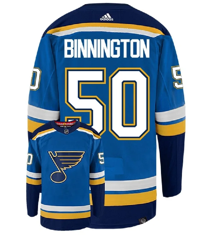 Jordan Binnington St Louis Blues Adidas Primegreen Authentic NHL Hockey Jersey