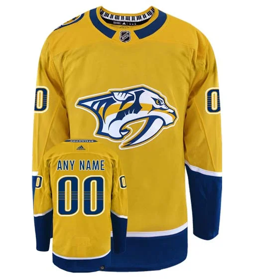 Customizable Nashville Predators Adidas Primegreen Authentic NHL Hockey Jersey