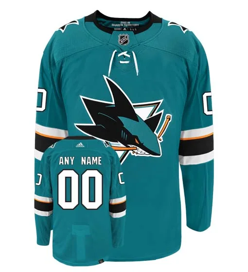 Customizable San Jose Sharks Adidas Primegreen Authentic NHL Hockey Jersey