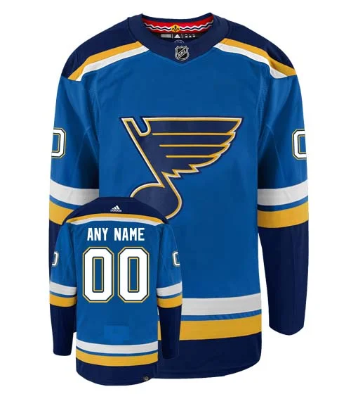 Customizable St Louis Blues Adidas Primegreen Authentic NHL Hockey Jersey